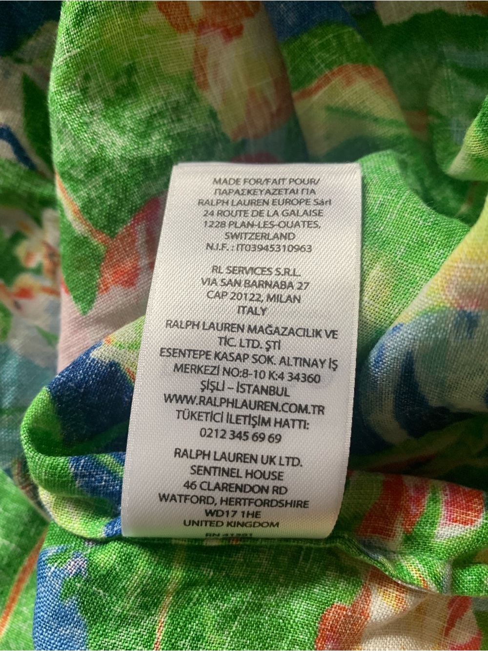 Lauren Ralph Lauren Tropical Floral Button-Up Shirt - Blue/Green - Picture 5 of 5